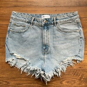 Zara Frayed Jean Shorts